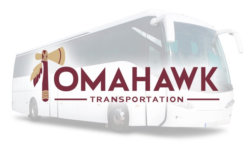A Tomahawk Transportation motorcoach